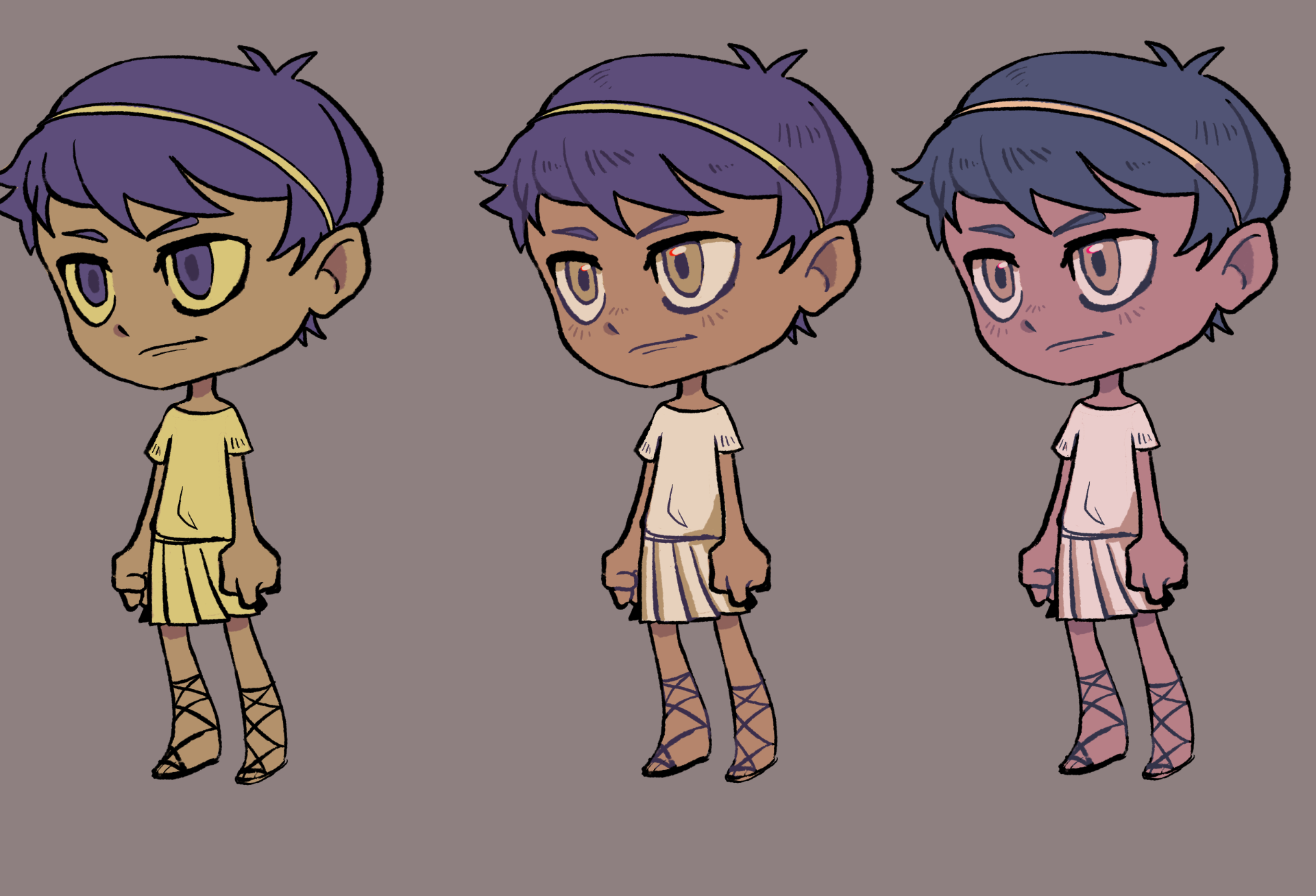 Three character skins